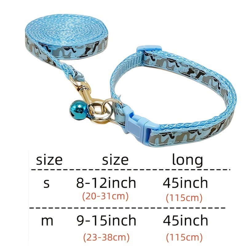 Cat Collar With Rope Traction Rope, Camo Print Adjustable Dog