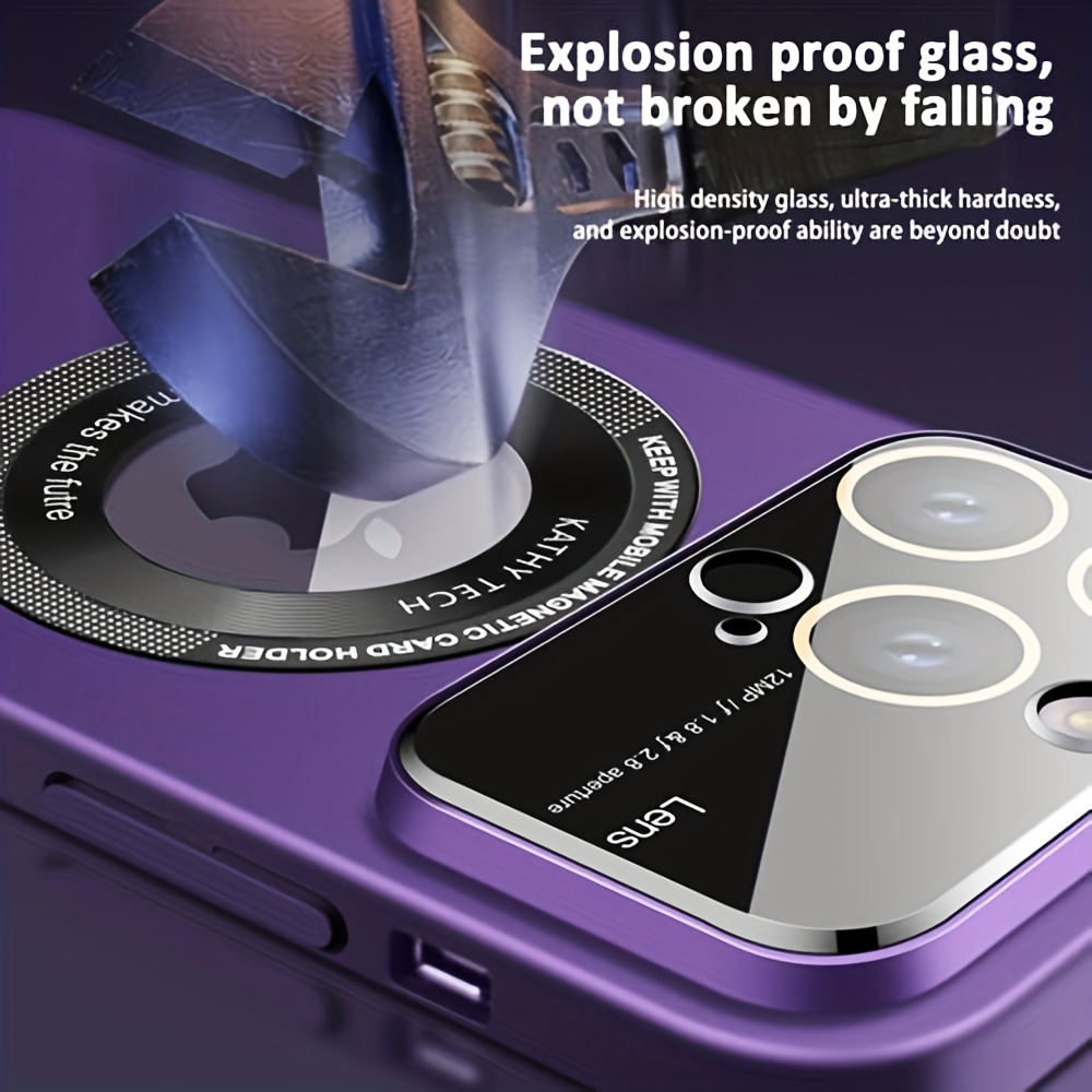 Funda para iPhone 14/13/12/11 Pro Max, magnética compatible con MagSafe,  vista de logotipo, protector de cámara de lente de cristal, para mujeres y