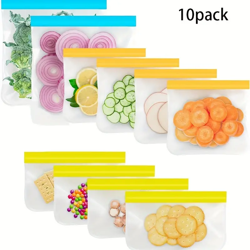 Durbl-Silicone Stand-up Freezer Bags for Food Storage -New Set(Set