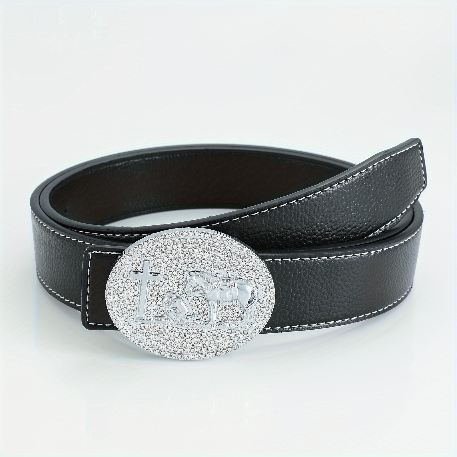 Popular Hip-hop Punk Rhinestone Buckle Men's Belt, Husband Boyfriends  Birthday Gifts - Temu Australia