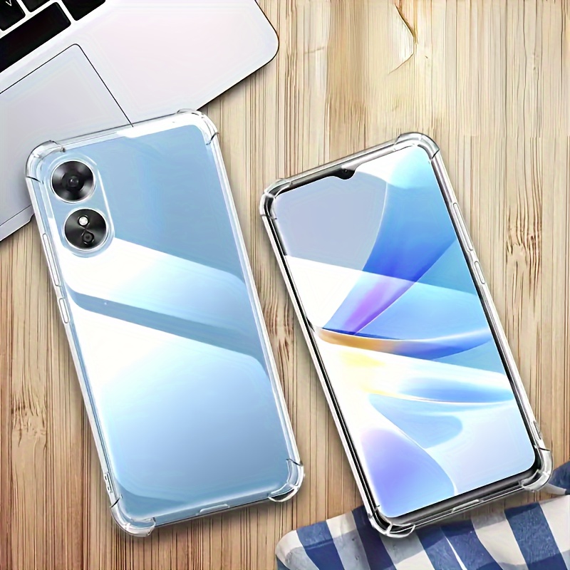 Case for Oppo A17 4G Clear TPU Four Corners Protective Cover Transparent  Soft