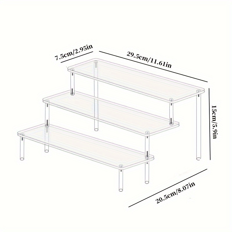TEMU 1pc Acrylic Display Stand, 1/2/3/4 Layer Jewelry Display Rack, Cosmetic Perfume Display Rack, Antique Jewelry Display Rack Used To Display Accessories Jewelry Perfume Cosmetics