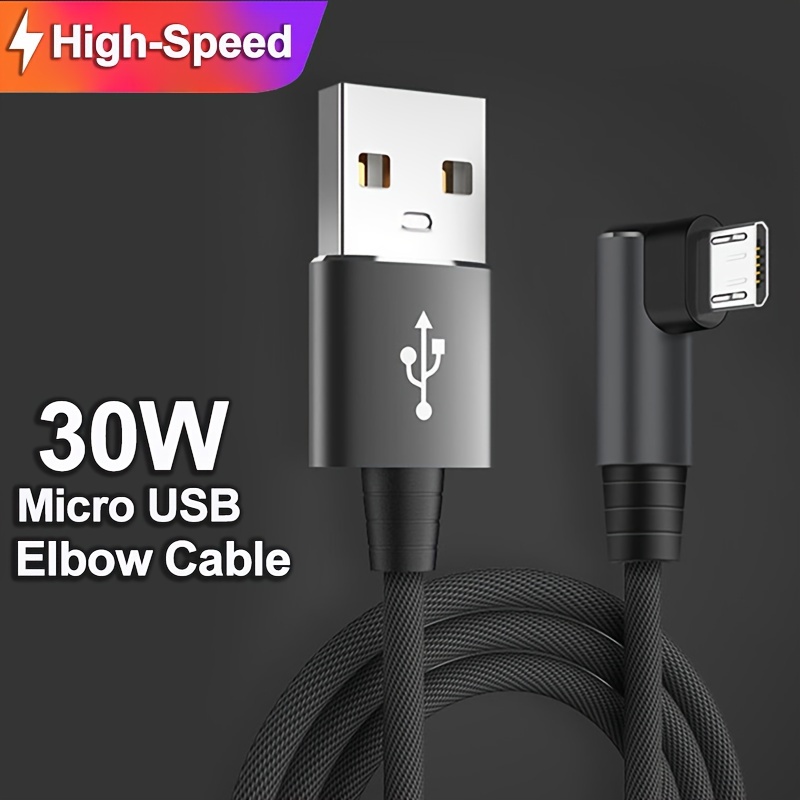 

3a Overlength Fast 3m Micro Usb Elbow Soft Weave Charging Cord For Playing Game Cable For Xiaomi Oppo Vivo Android Phone Charger Usb Cable