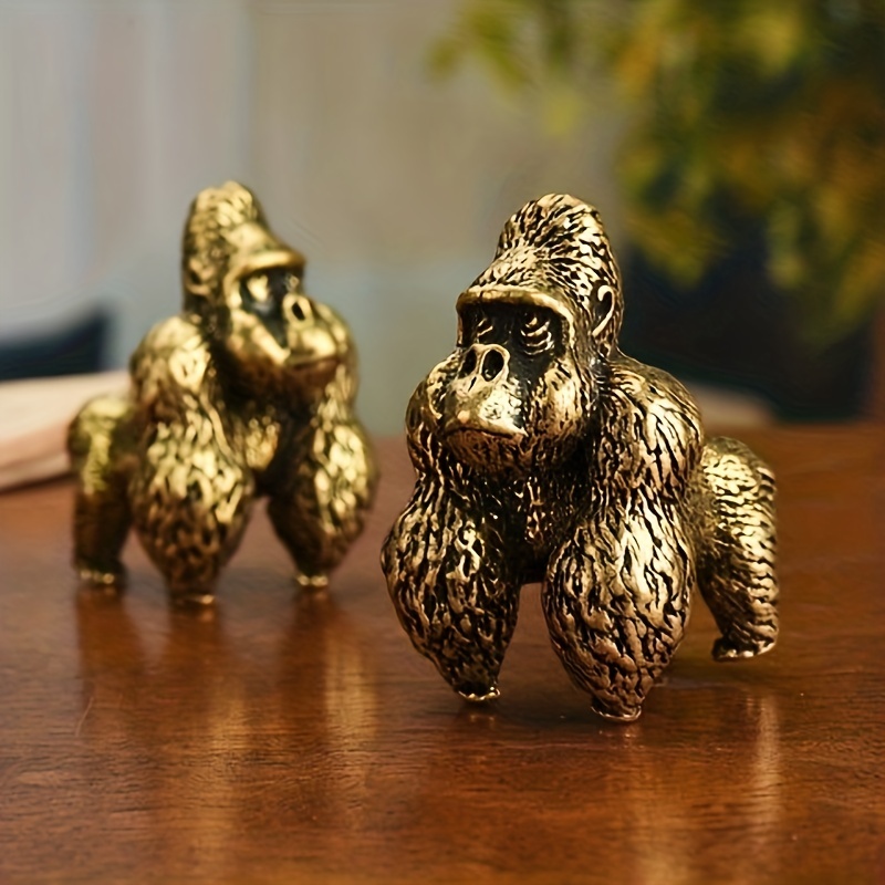 Brass Gorilla Desktop Decoration Monkey Statue Decoration - Temu
