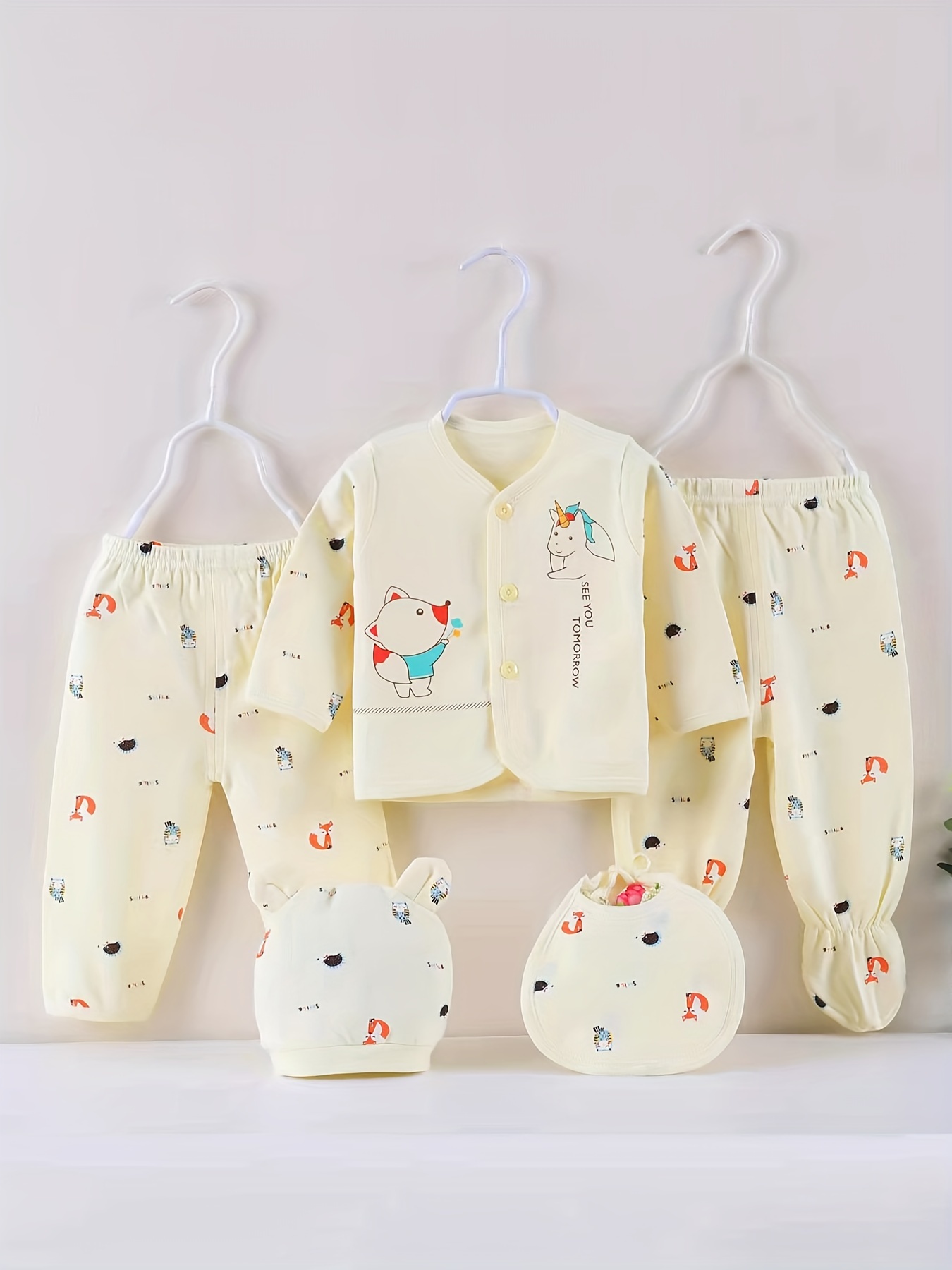  Conjunto de 5 piezas de ropa de algodón para bebé