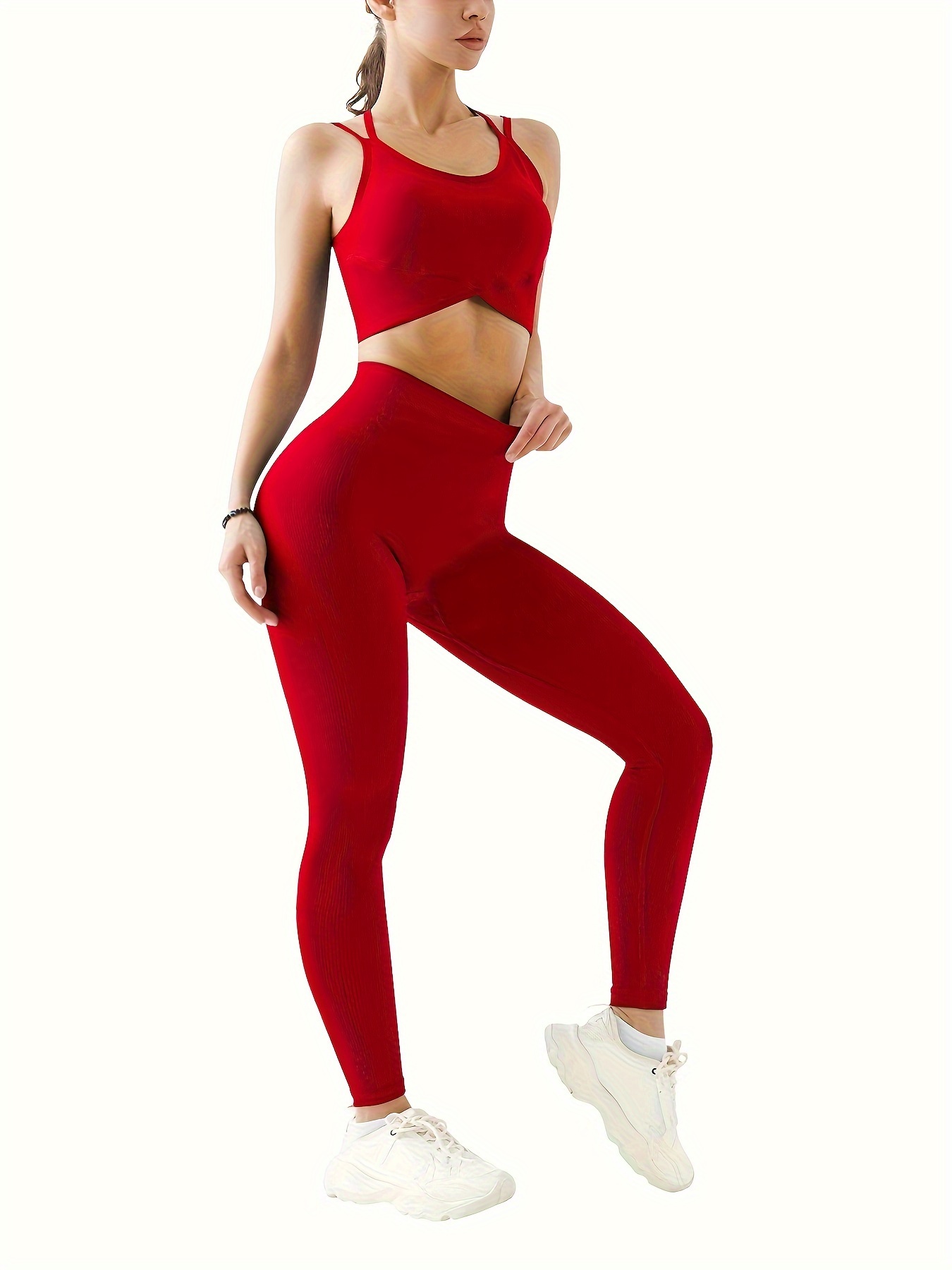 2pcs Fitness Gym Set Sport Bra Top And Skinny Yoga Pants Leggings