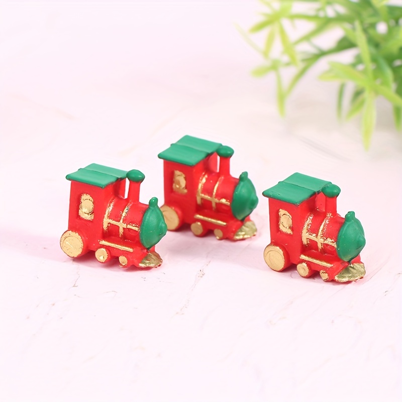 ドールハウス模擬ミニクリスマス小さな列車、ミニチュアシーンの装飾
