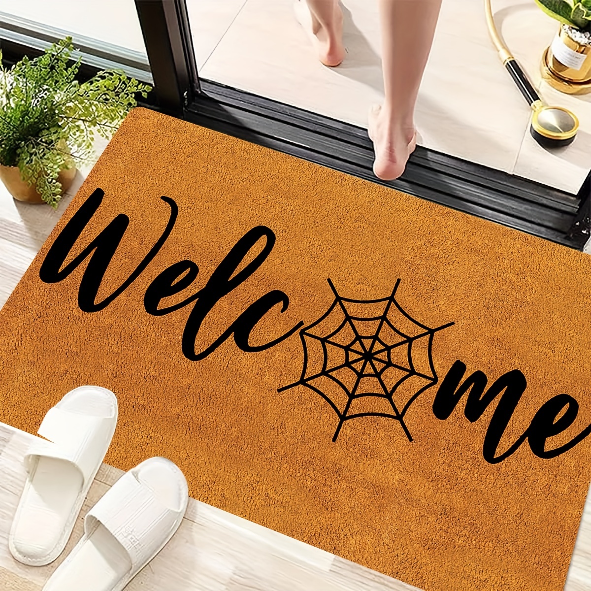 Welcome Entrance Doormat, Low Pile Indoor Outdoor Entrance Mat For High  Traffic Area, Non-slip Bathroom Mat Carpet, For Autumn Thanksgiving  Halloween Harvest Festival, Home Decor, Room Decor - Temu