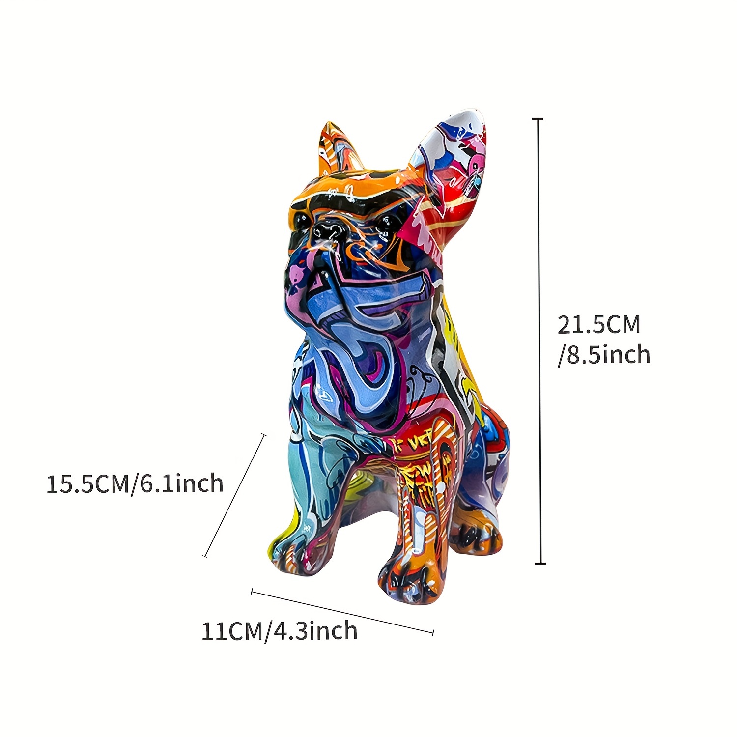 1 Estatua Colorida Bulldog Francés Sentado Arte Creativo - Temu Chile