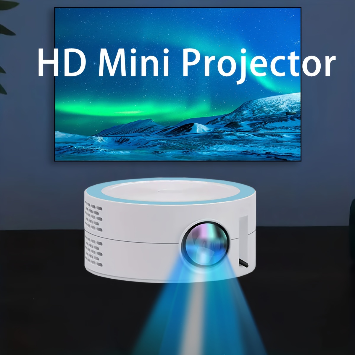 Mini projecteur Smart Tv Wifi Portable Home Cinéma Cinéma Batterie Sync  Téléphone Beamer Projecteurs Led pour 4k Eu Plug