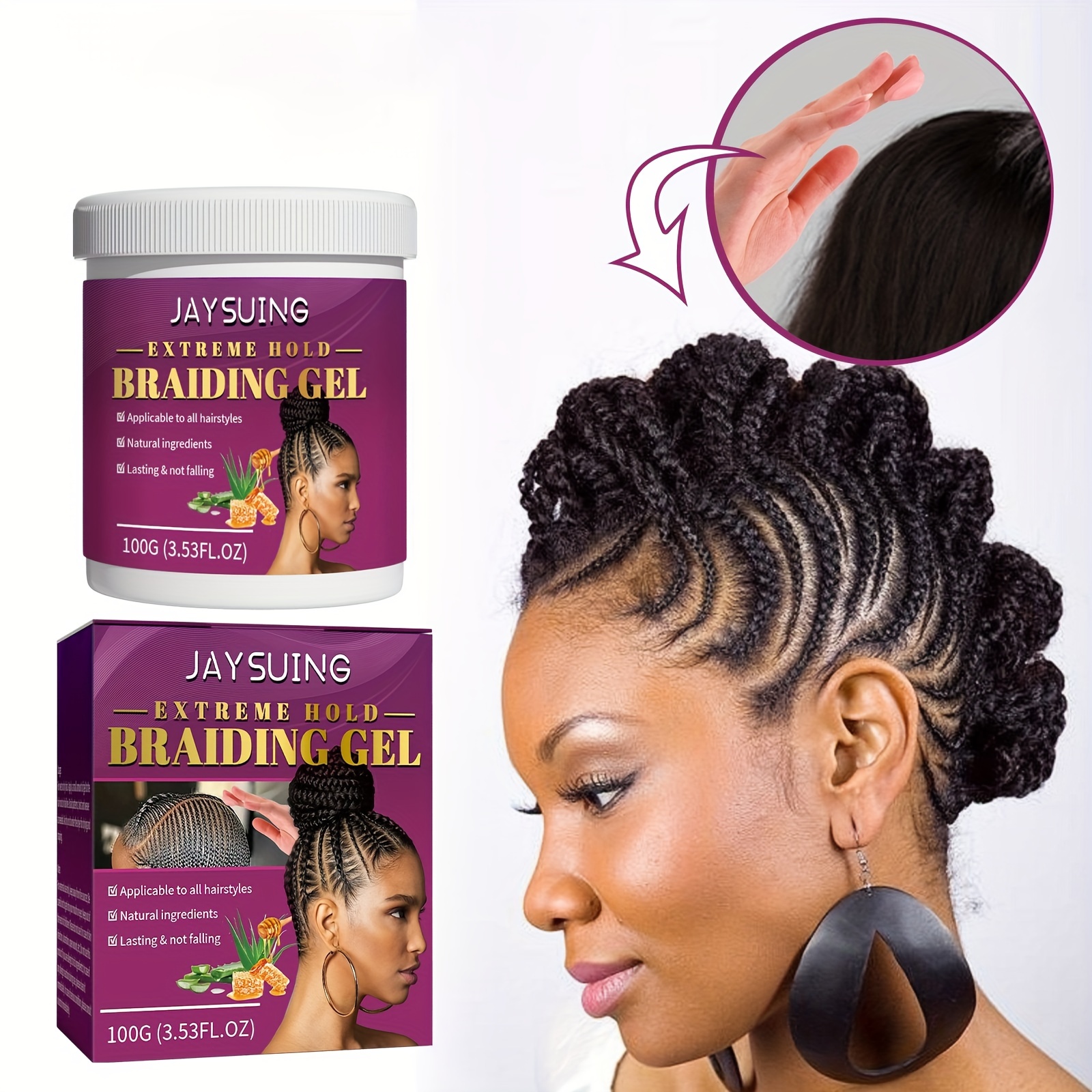 1 Bottle 100g Hair Braiding Gel, Anti-Frizz And Moisturizing Hair Styling  Gel For Braiding Hairstyles