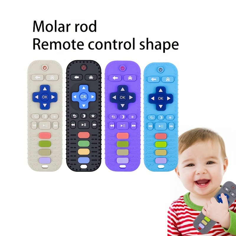Juguetes de dentición de silicona para bebés, mordedores remotos de TV para  bebés de 3, 6 y 18 meses, mordedores con forma de control remoto para