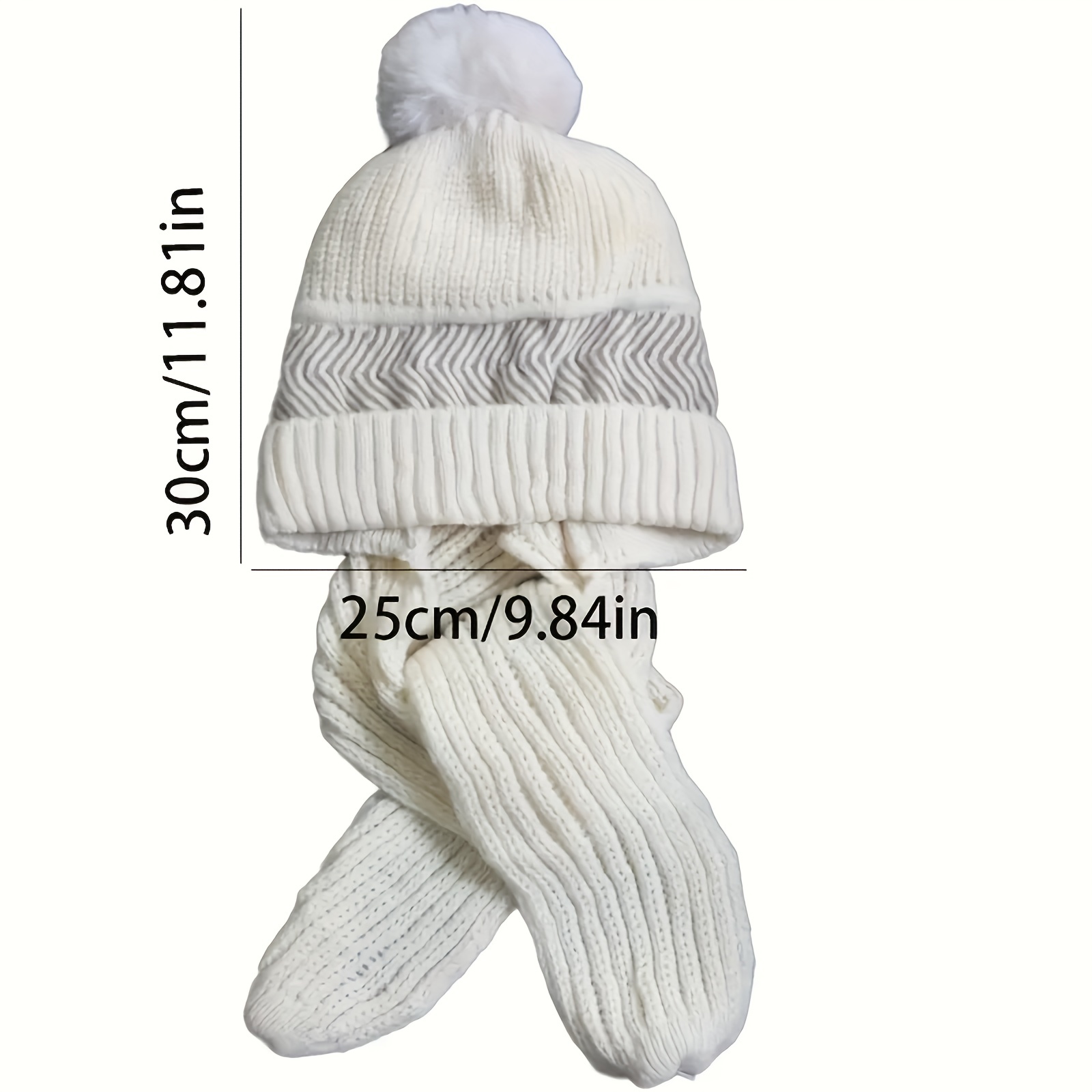 Healthbeauty20 - Gorro de invierno cálido con pompón para y niñas, gorro de  punto, bufanda gris perfke Sombrero de pompones para niños y niñas