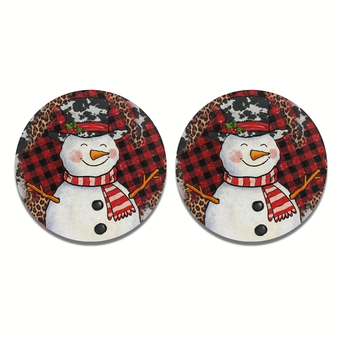 Snowman Cup Coasters For Car Suv Truck Holder Coasters Car - Temu