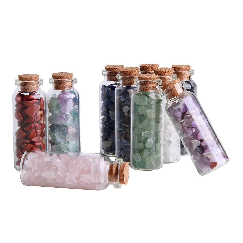Juego de Mini botellas de deseos con Chip de piedra, colección de piedras  de Reiki caídas de cristal, regalo, decoración del hogar, 15 Uds. – Los  mejores productos en la tienda online
