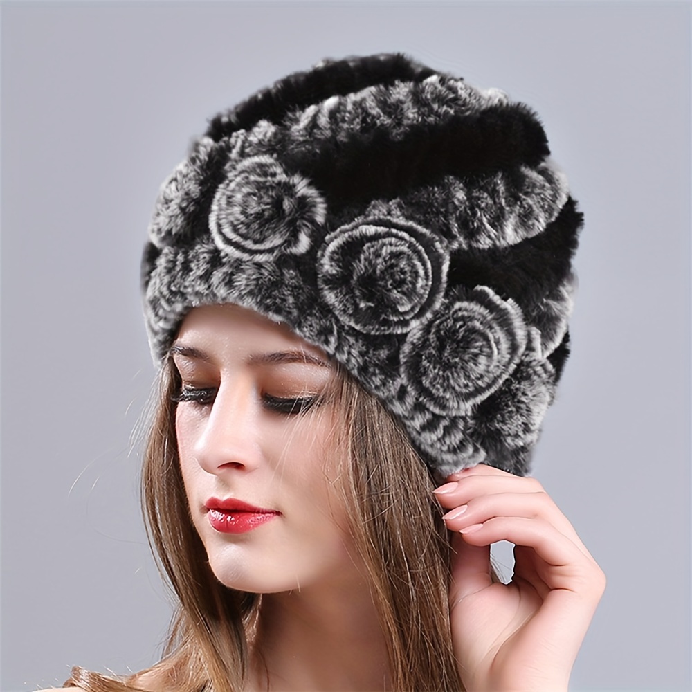 Elegant Faux Fur Crochet Headband 