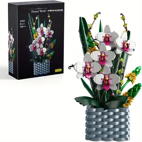 Diy Phalaenopsis Orchid Bouquet Model Building Blocks Per La