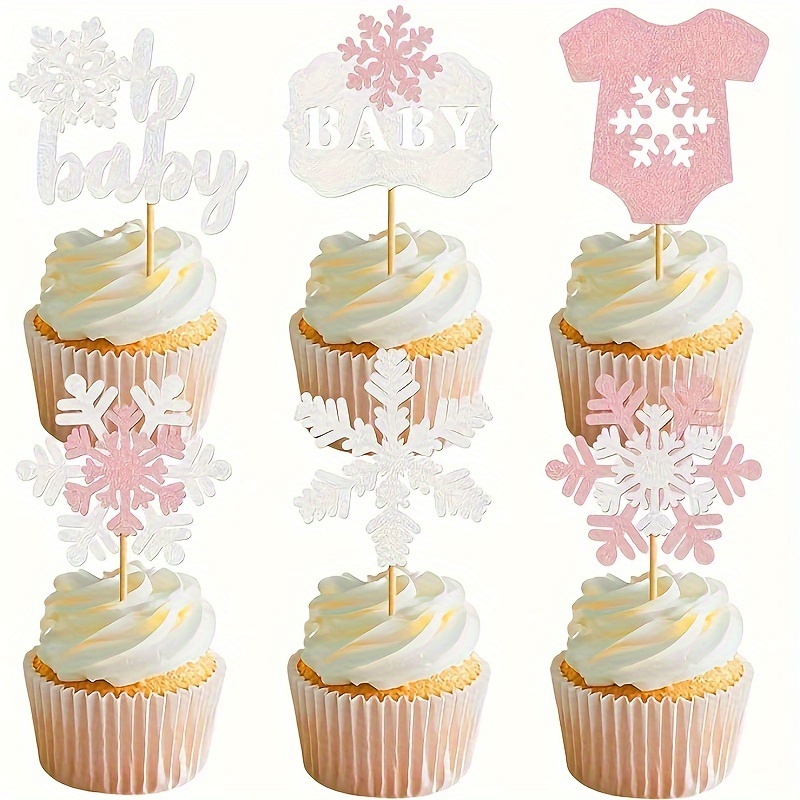 36 PCS Snowflake Cupcake Toppers Glitter Winter Frozen Theme Cupcake Picks  Little Snowflake Cake Decorations for Winter Wonderland Baby Shower Kids  Birthday Christmas Party Supplies Silver Pink - Yahoo Shopping