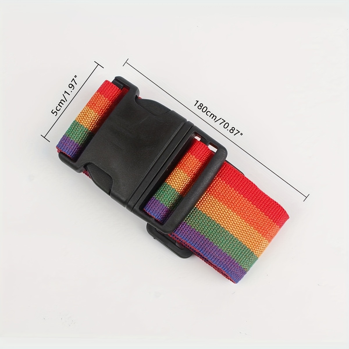 1pc Rainbow Adjustable Luggage Strap Packing Strap Travel Buckle Packing Strap