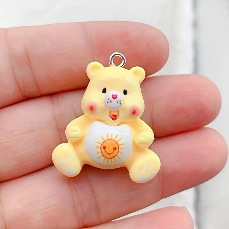 12pcs/lot 3D Resin Cartoon Charms 6 Colors Cute Bear Shape Charms Pendant  For DIY Necklaces Earrings Bracelets Keychain Jewelry Making Findings