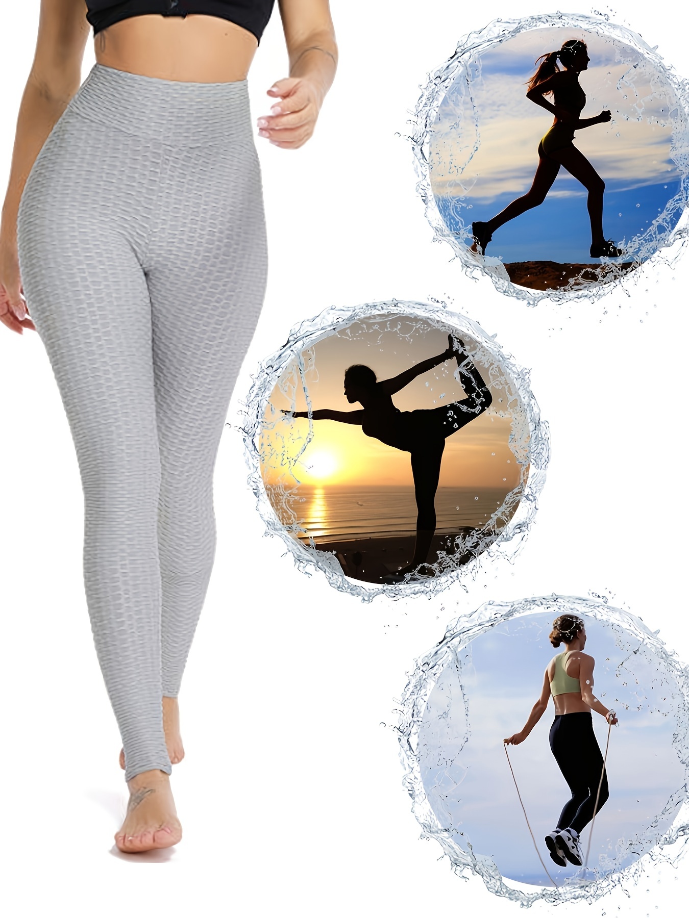  Womens High Waist Yoga Pants Tummy Control
