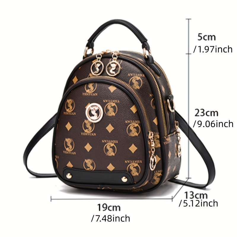 Mini Geometric Pattern Classic Backpack Metal Decor Stylish Chain Shoulder  Bag: Vacation in Style with this Trendy Top Handle Straw Box Bag!