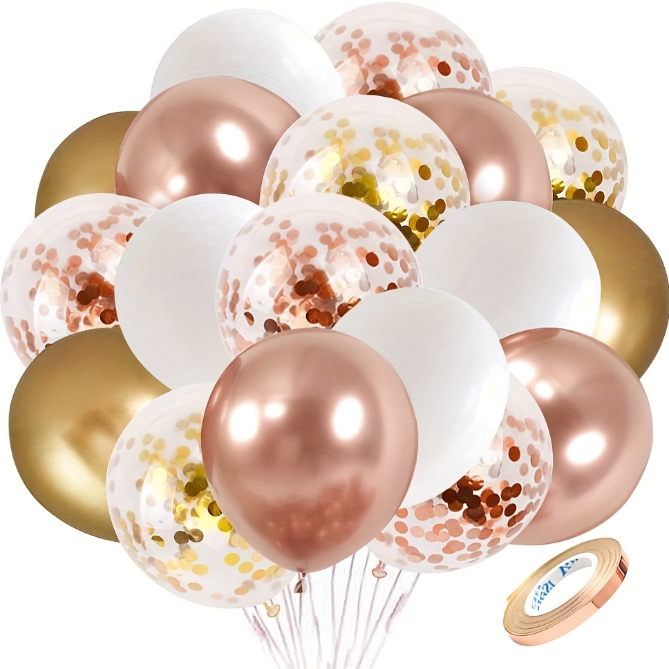 Globos de 60 cumpleaños de oro rosa Globos de feliz cumpleaños 60 Globos de  oro rosa y blancos Decoraciones de fiesta Paquete de 5 -  México