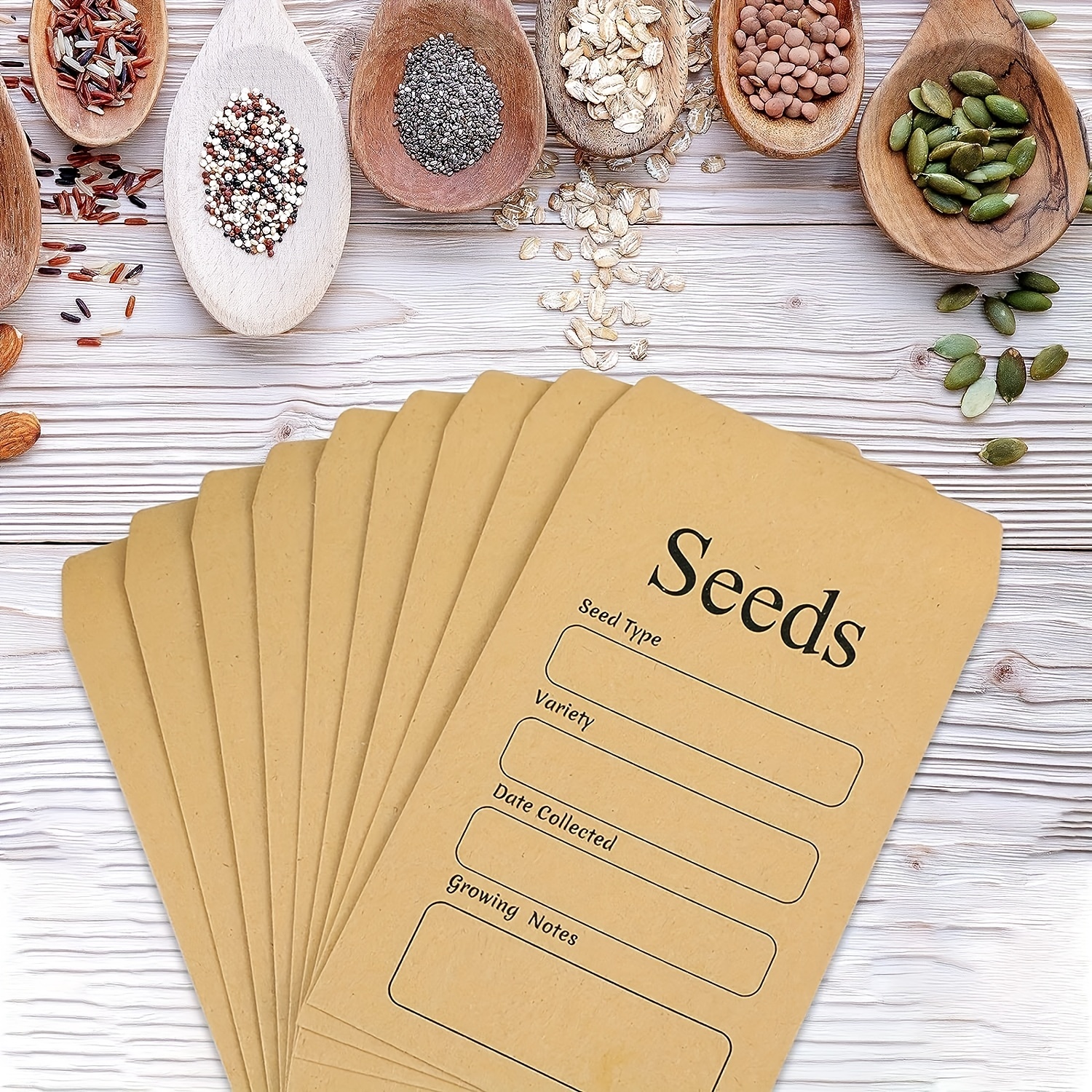 150 Pcs Seed Envelopes, Resealable Seed Packets Envelope Self Adhesive  Sealing Seed Saving Envelopes Small Brown Paper Seed Storage Envelopes  3.1x4.7