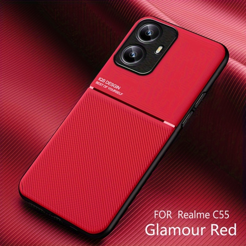 For Realme C53, Phone Case Shockproof Business Retro Leather Soft TPU Cover