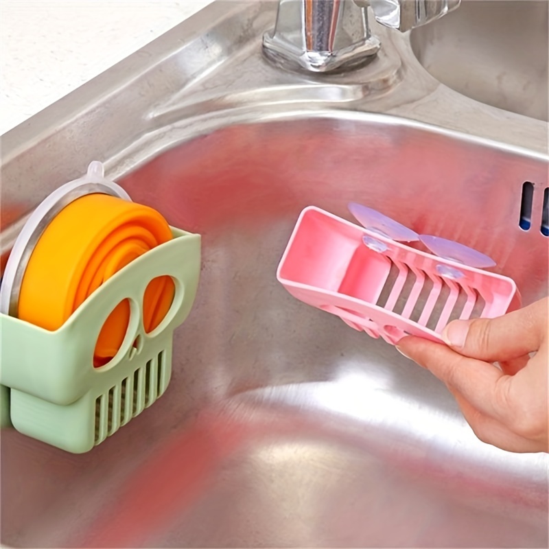 New Arrival Sponge Holder Basin Caddy With Suction Cup Mount - Temu