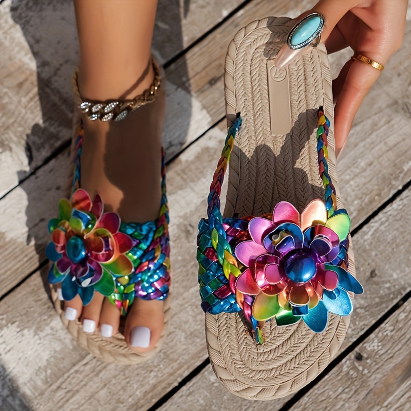 Women's Colorful Platform Flip Flops Fashionable Slip Anti - Temu
