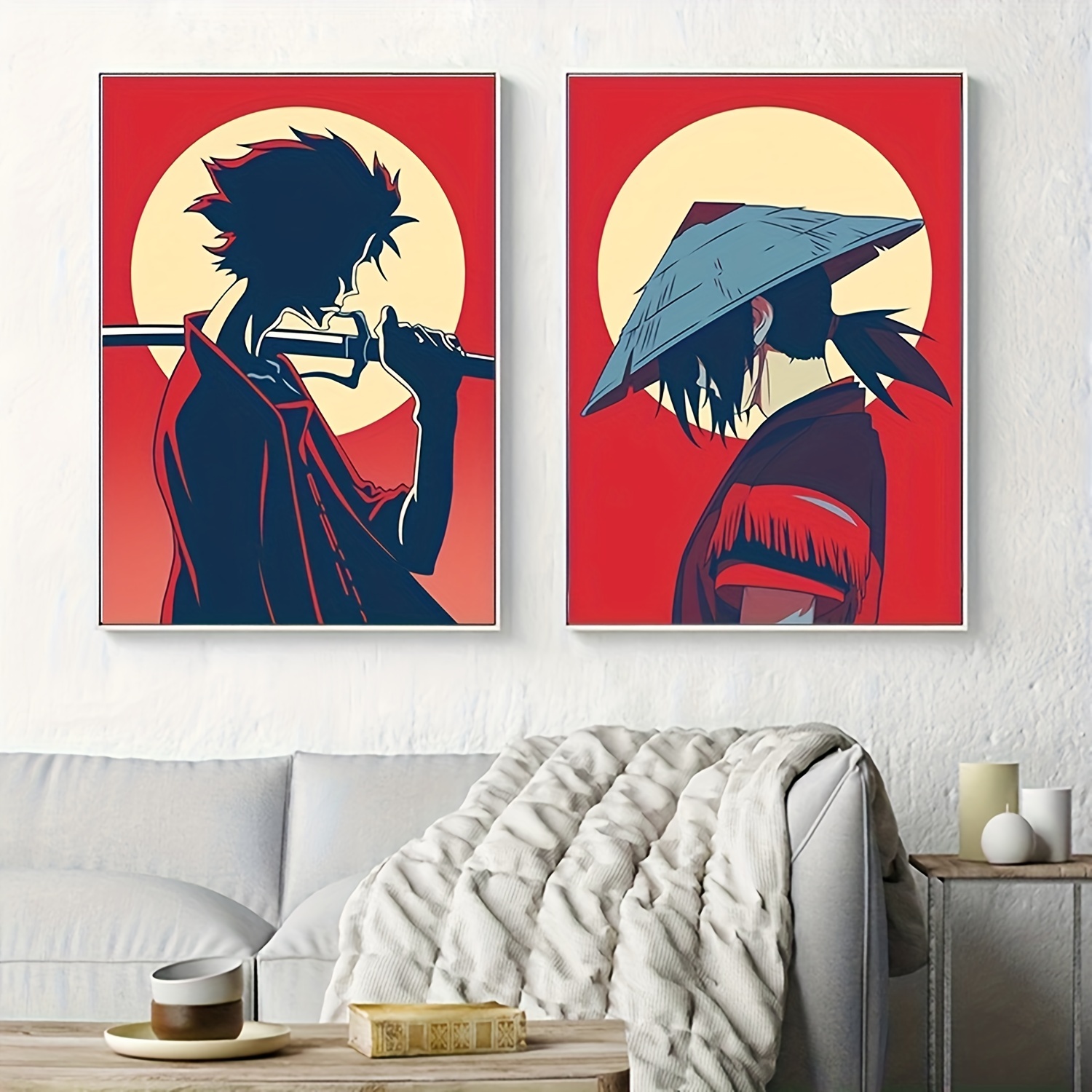 Modern Canvas Print Posters Japanese Anime Samurai Canvas - Temu