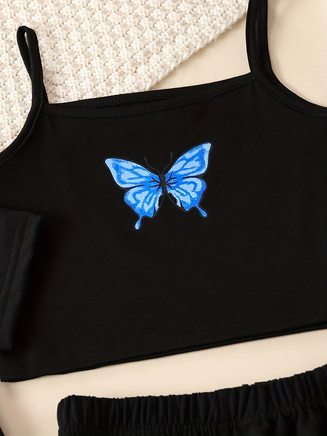 Girls' Butterfly Graphic Casual Suit 3pcs Set