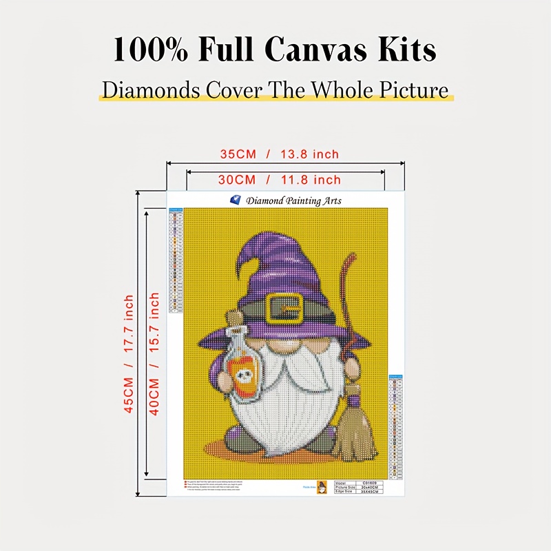 Gnome Diamond Painting Kits for Adults - 5D Diamond Art Kits for Adults  Kids Beginner, DIY Full Drill Diamond Dots Paintings with Diamonds Gem Art  and Crafts for Adults Home Wall Decor