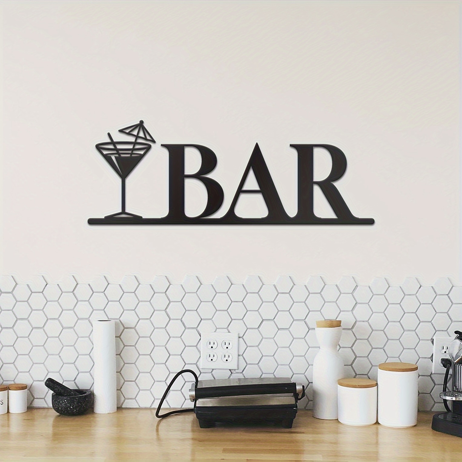 Bar Sign Metal Bar Wall Decor Letras Barra Negra Decoración - Temu