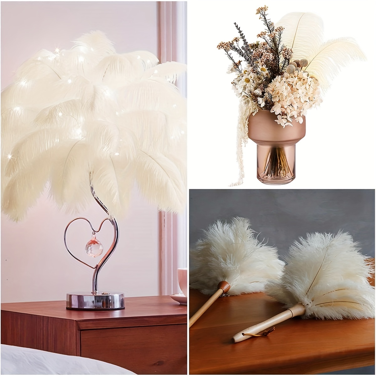 Giegxin Ostrich Halloween Decor Feathers Bulk 24 Pcs Making Kit Large  Ostrich Feathers for Halloween Centerpieces Vase Crafts Wedding Party Home