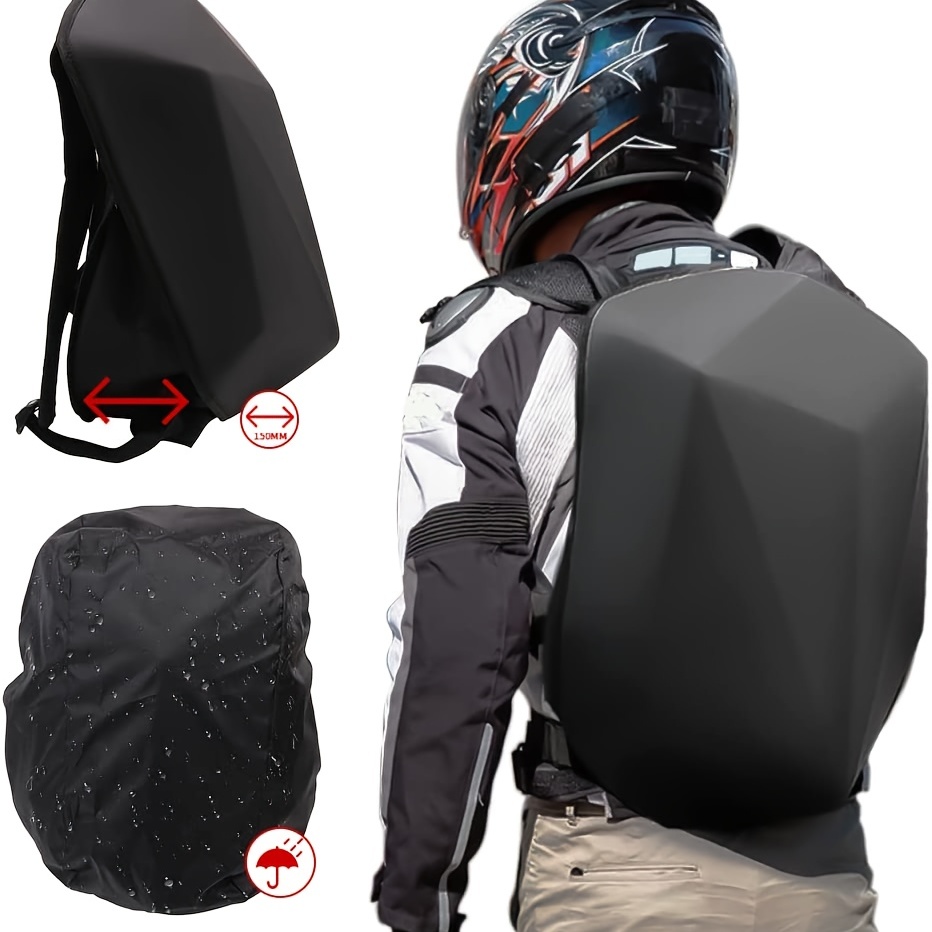Carbon Fiber Motorcycle Backpack Riding Bag Laptop Backpack Rider  Motorcycle Waterproof Reflective Hard Shell Moto Turtle Bag - AliExpress