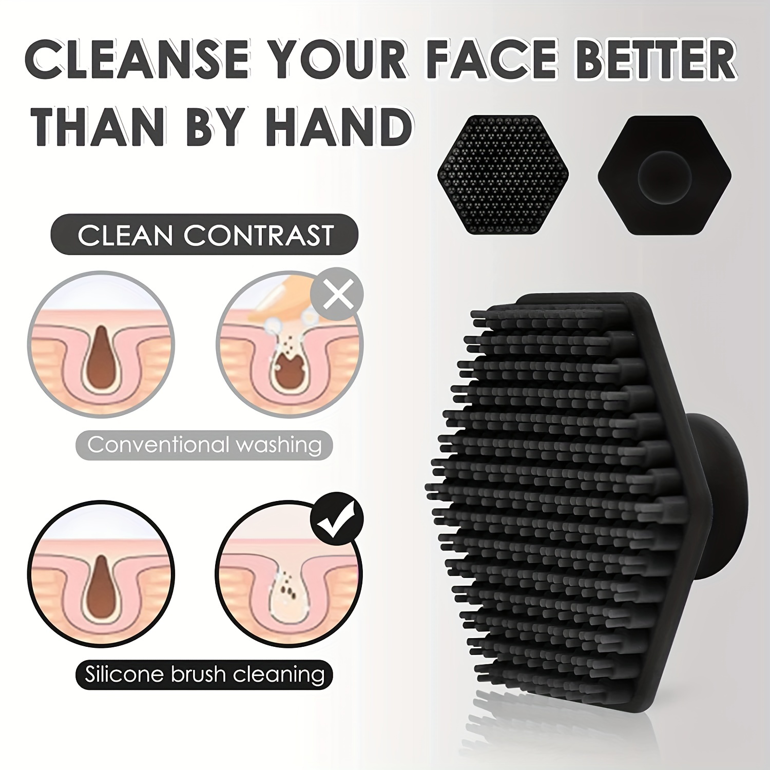 men silicone facial cleaning brush waterproof silicone wash a face to brush the manual cleaning skin care facial brush used for cleaning and chamfer details 6