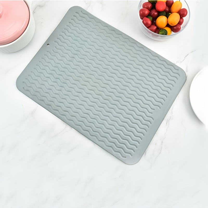 Drain Mat Silicone Wavy Draining Mat Drying Mat For Kitchen - Temu