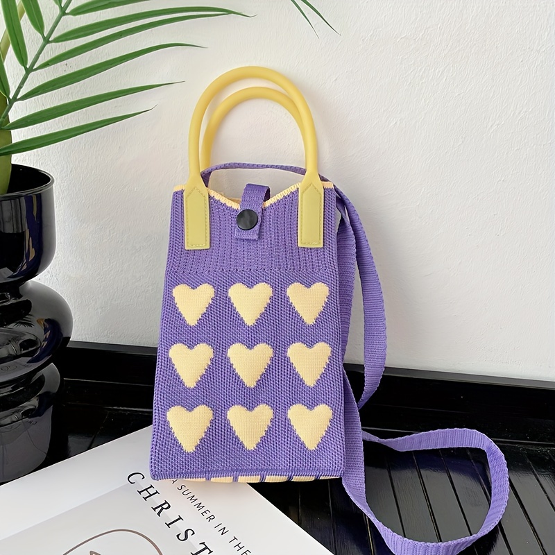 Heart print online purse