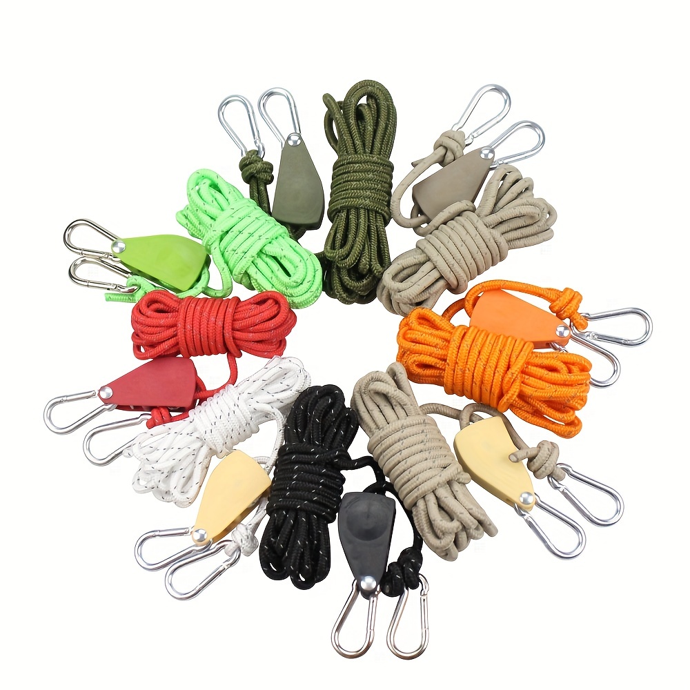 Outdoor Canopy Fixed Wind Rope Tent Rope Tensioner Windproof Rope With  Metal Pulley Adjustable Reflective Rope, Shop On Temu And start Saving