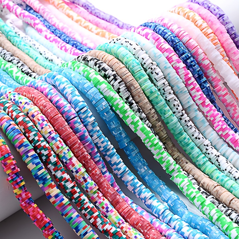 

5000pcs 6mm Two-color Polymer Clay Thin Slice Beads Mixed Color Spacer Rice Beads For Jewelry Making Diy Bracelet Necklace Small Business Supplies