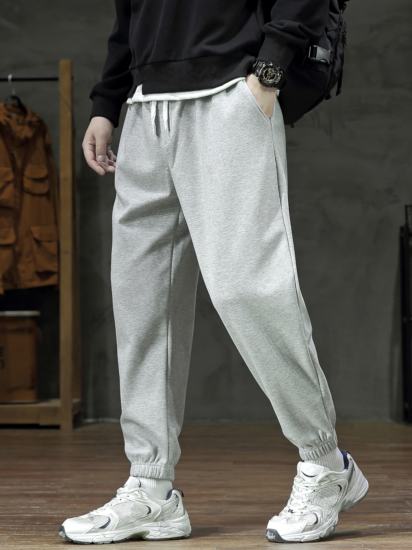 TOWED22 Mens Tall Sweatpants,Men's Lightweight Joggers Casual Slim  Sweatpants Track Pants with Zipper Pockets White,XL 