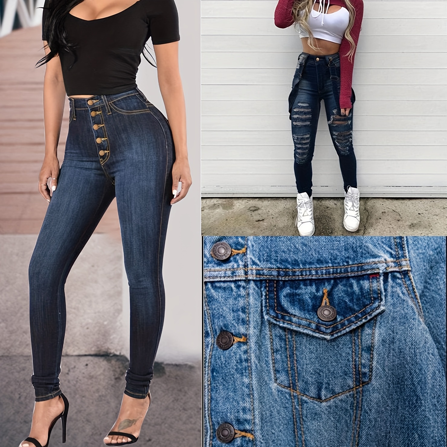 8 Sets of Button Pin Jeans, Seamless Fit, Detachable Pants Button