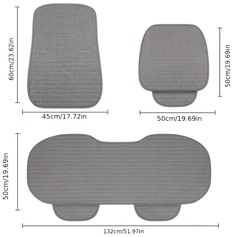 Universal Size Flax Linen Car Seat Cover Set