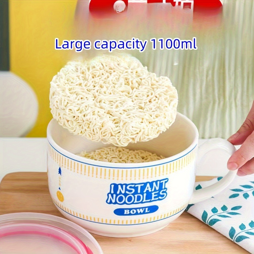 Bol à Nouilles Instantanées Delaman 500 Ml - Avec Couvercle, Rose, Style Nordique, Réutilisable, Idéal étudiants - 5