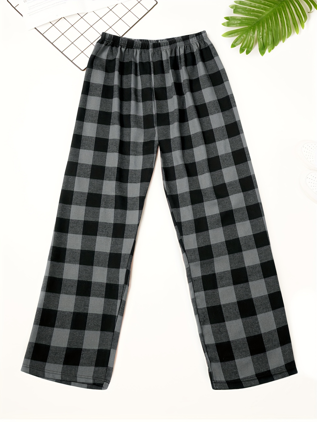 Classic Plaid Pajama Pants Men's Loose Loungewear Comfy - Temu Mexico