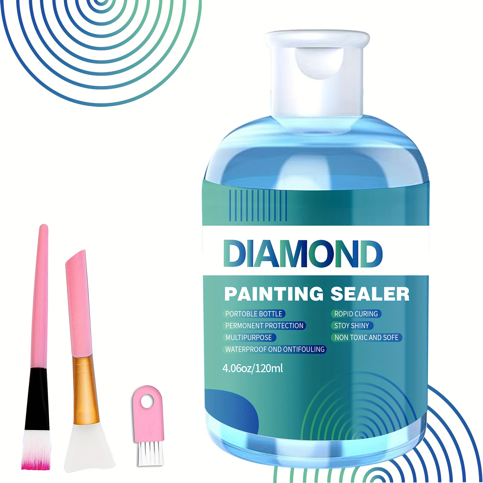 Updated Diamond Painting Sealer 200ML with Silicone Brush 2 Packs