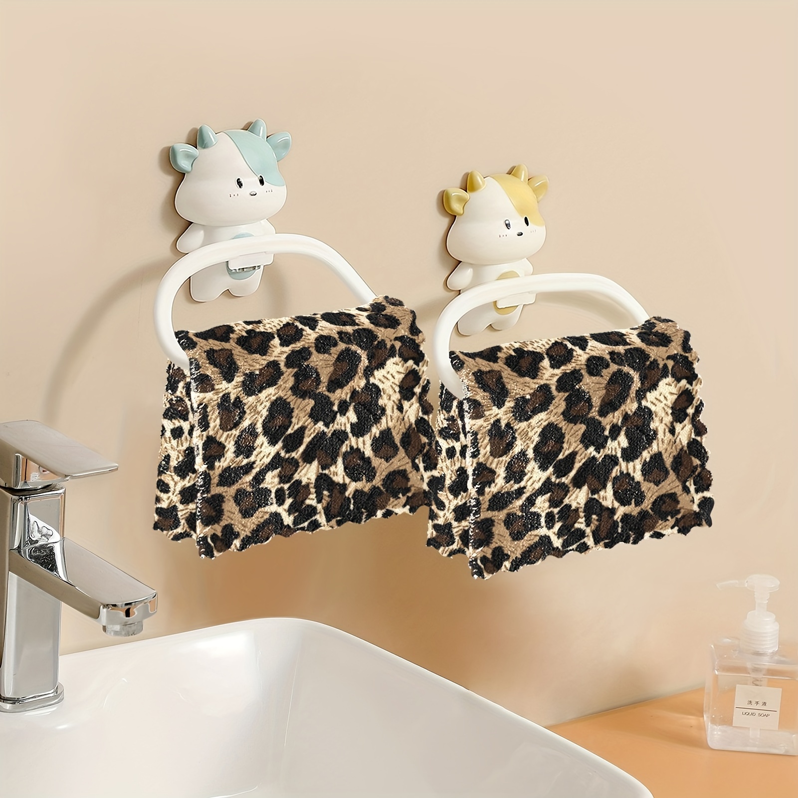 Kitchen Cleaning Towels, Black And White Leopard Print Scenery Kitchen Cleaning  Towels, Strong Water Absorption, Easy To Clean, Used For Kitchen Utensil  Cleaning And Countertop Wiping, Ultra-fine Fiber Cleaning Cloth, Scouring  Pad 