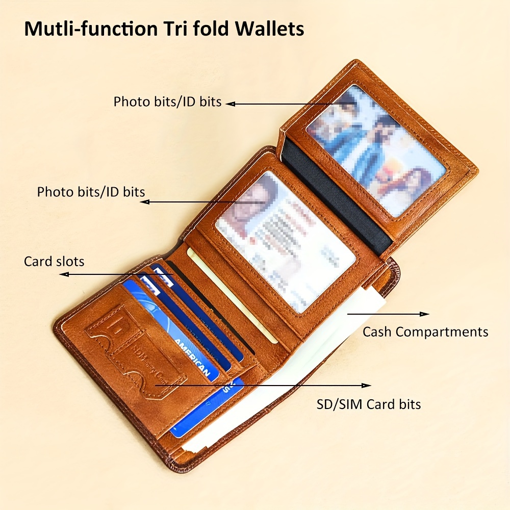 Vintage RFID Wallets for Men - Genuine Leather - Temu